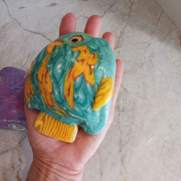 2 Candles Angel Clown Fish Romantic Kissing Lips Colorful Tropical 1970s Collect - Picture 9 of 16